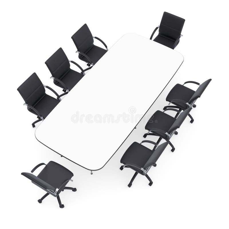 Office chairs and round table royalty free illustration