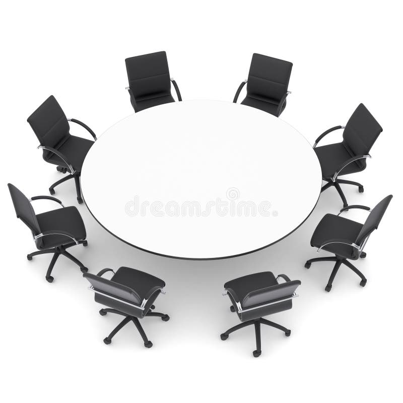 Office Chairs And Round Table Stock Illustration Illustration Of