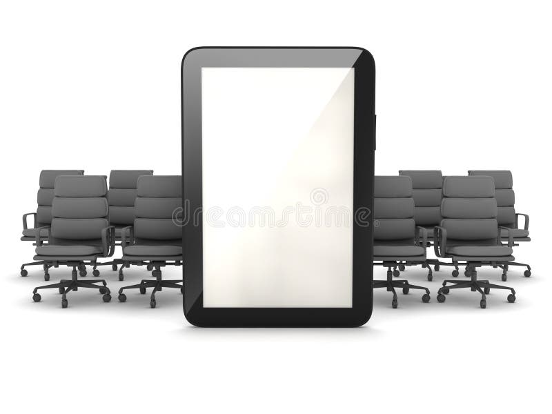 Office chairs and tablet computer