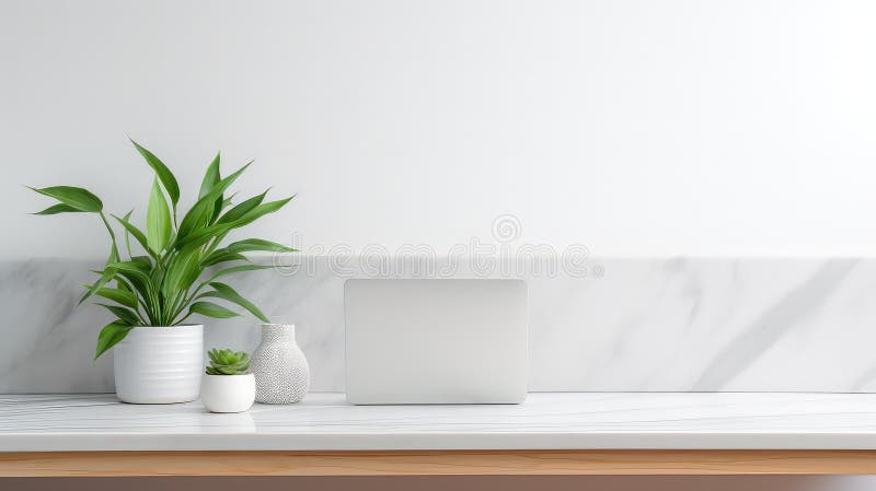 Office computer table background stock illustration