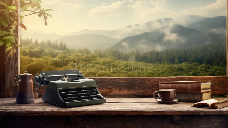 Office computer table background vector illustration