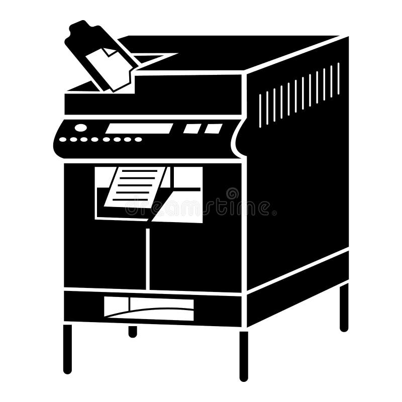 Office Multifunction Copier Machine Silhouette Icon Stock Vector