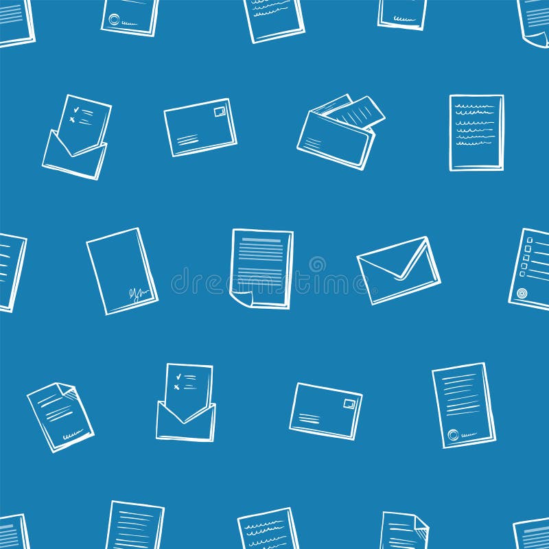 Office Correspondence And Papers Pattern Vector Stock Vector