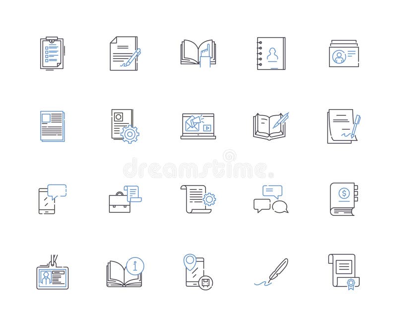 Office design outline icons collection. Office, Design, Interior, Decoration, Layout, Arrangement, Architecture vector stock illustration