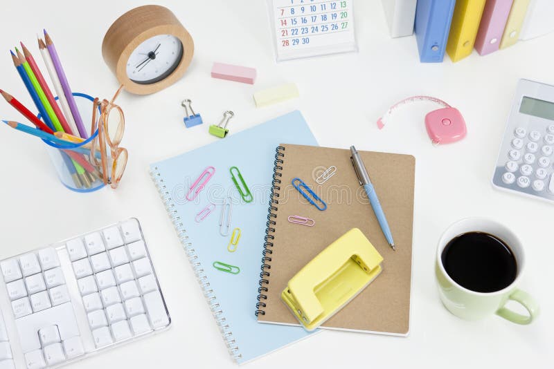 Office desk stock photo