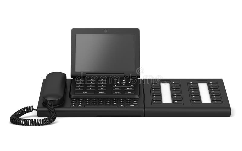 Office desk phone on white royalty free illustration