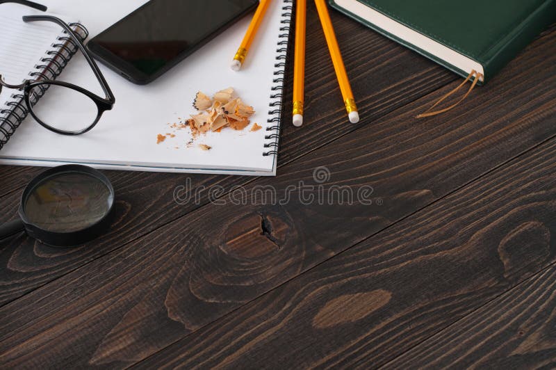 Office desk with supplies stock photo. Image of office 66021770