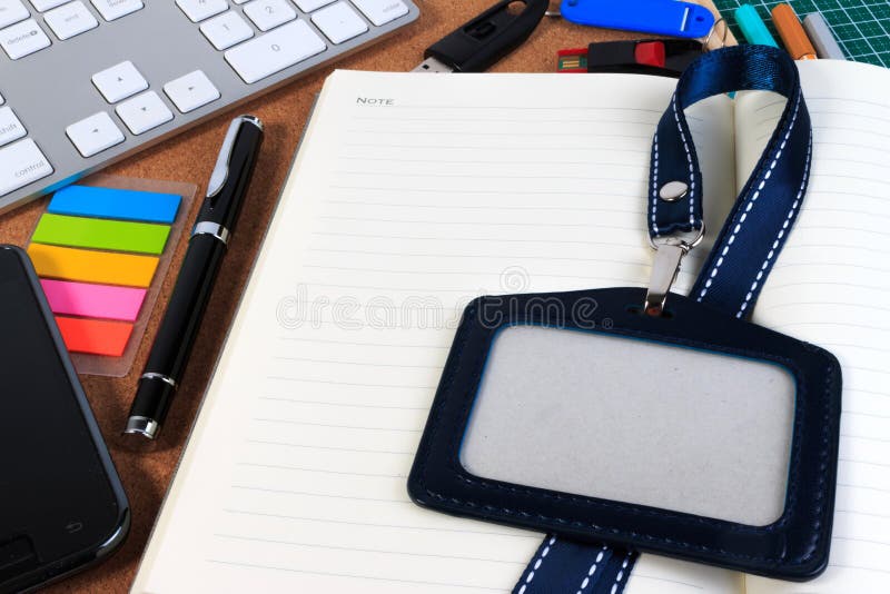 Office Desk Table with Office Supplies. Stock Image Image of mobile