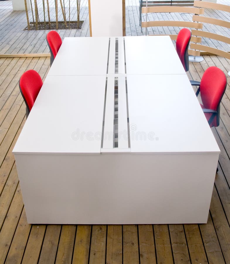 Office Desks Red Chairs Cubicle Set Stock Photos Free & RoyaltyFree