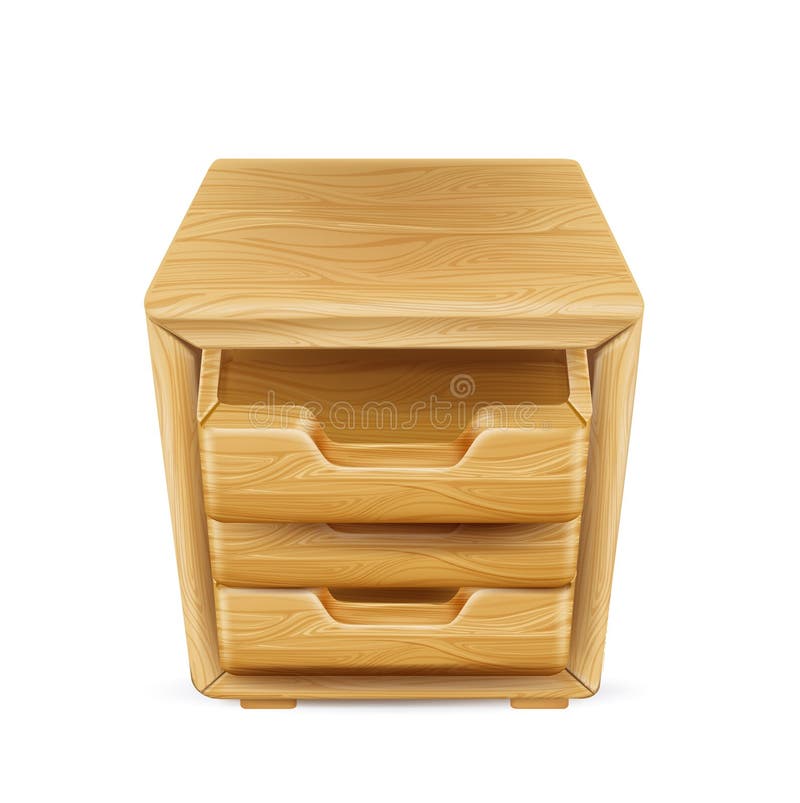 Office Drawer With Open Shelf Isolated Stock Illustration