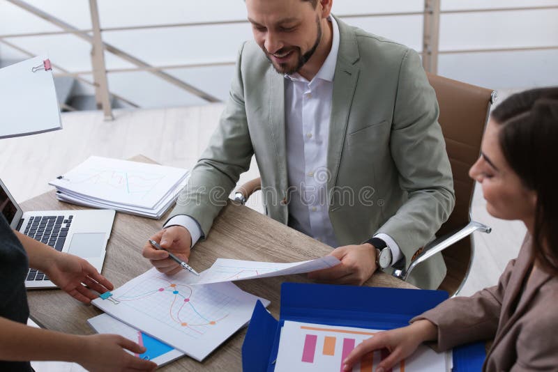 Office Employees Working with Documents Stock Photo Image of broker