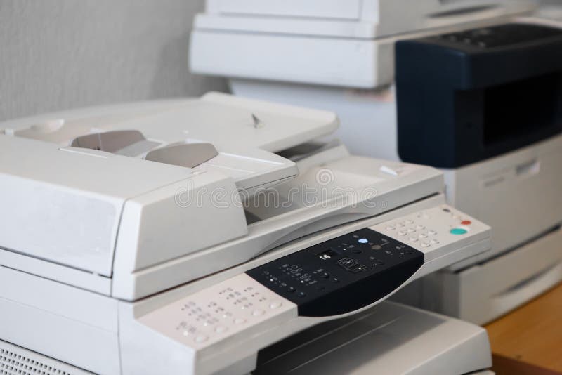 Office Equipment Printer Scanner Copier Universal Printing Stock Photo Image of presentation