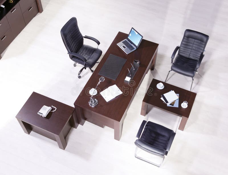 Office furniture top view stock image. Image of leadership 81881901