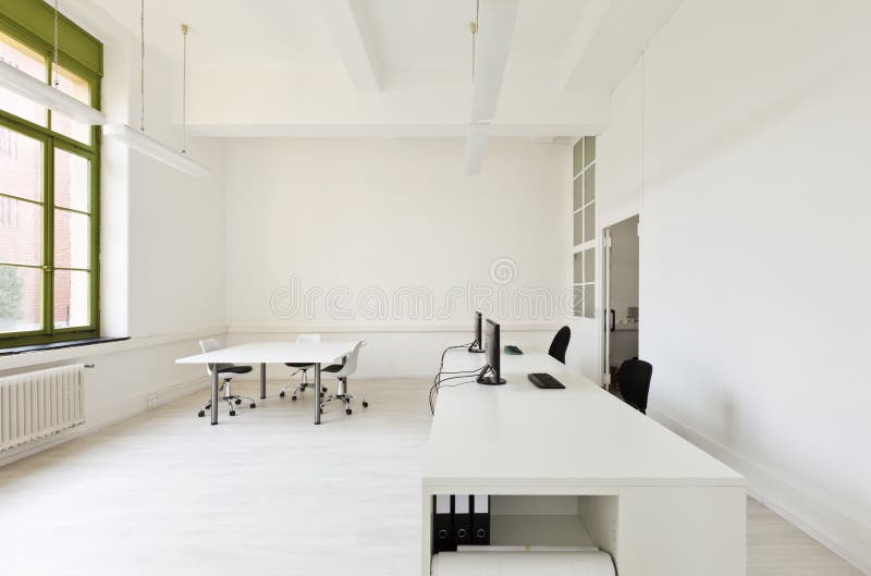 Modern Office with White Furniture Stock Photo Image of high, design 21745634