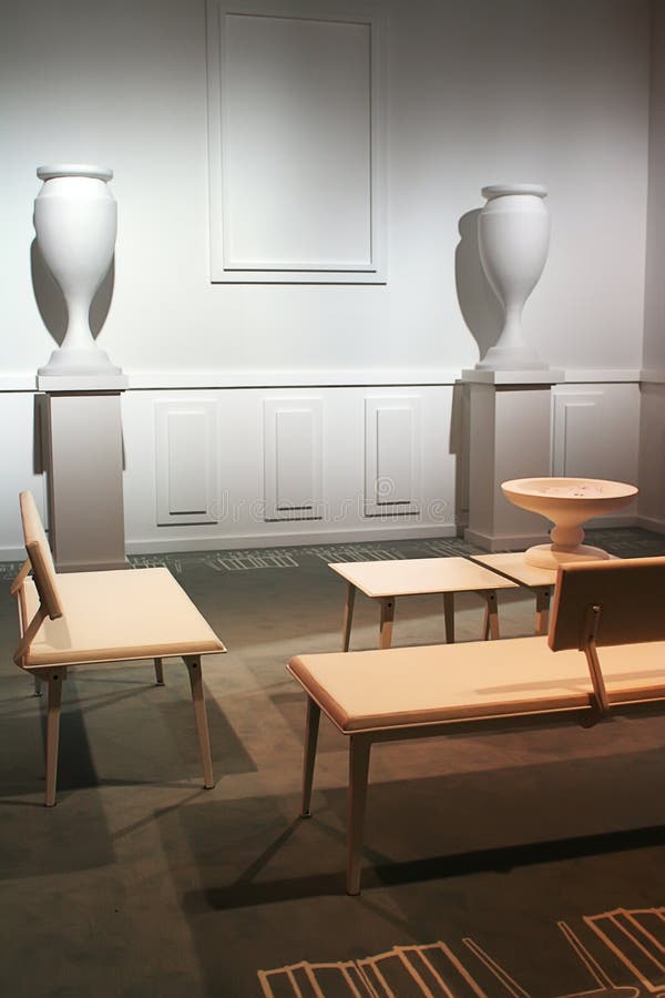 Office in geometric design stock photos