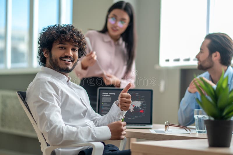 Group of Young Professionals Working Together in the Office Stock Image