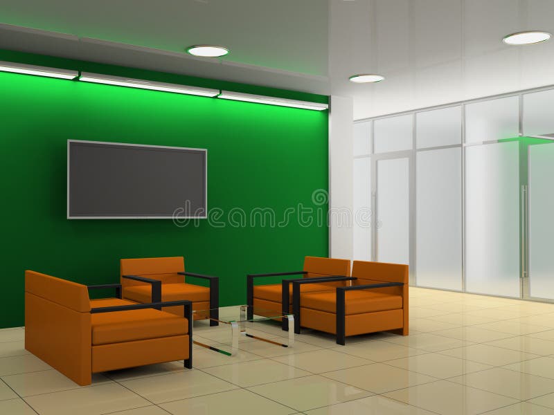 Hall a modern office stock illustration. Illustration of light 21110016