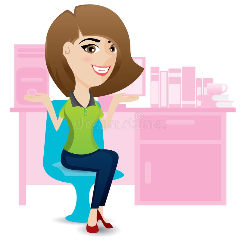 Office lady ralax on chair stock illustration