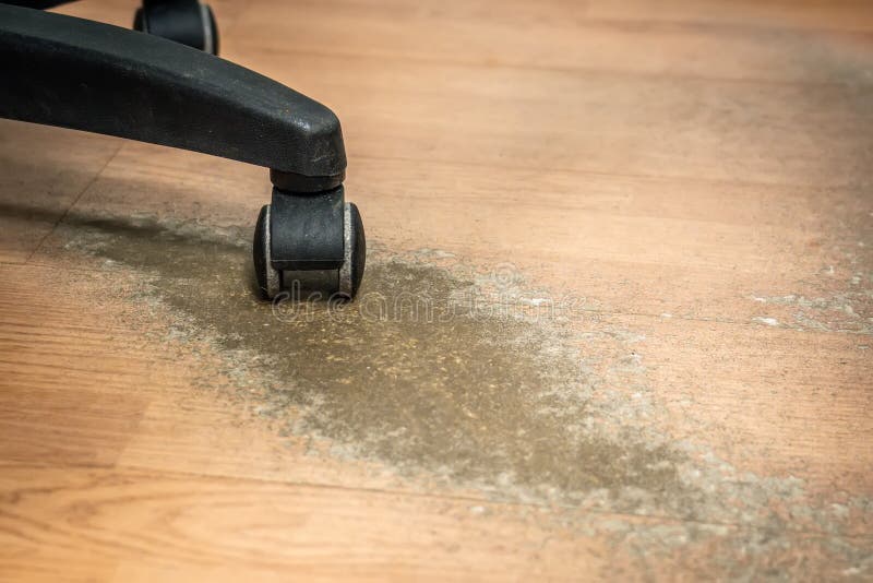Damaged Laminate Floor From Office Chair Wheel Stock Image Image of