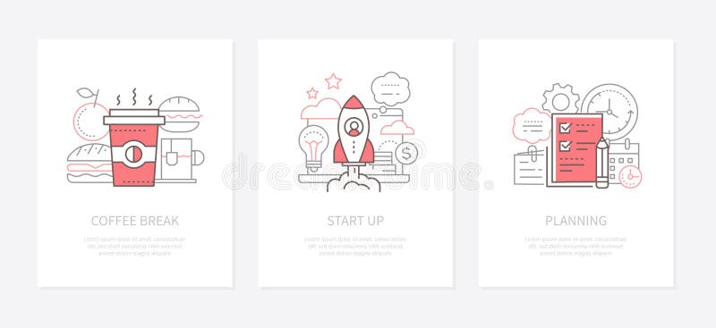 Office life - line design style icons set