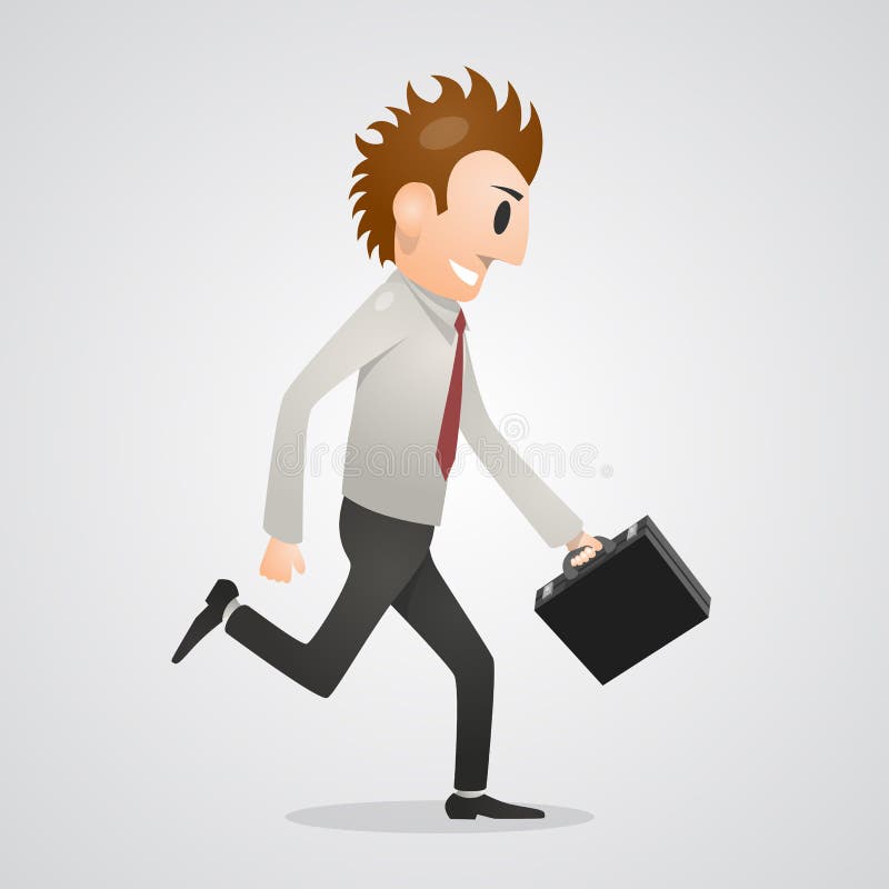 Office Man Running Downstairs Stock Vector - Illustration of boss,  employees: 49561589