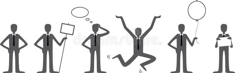 Office man set vector illustration