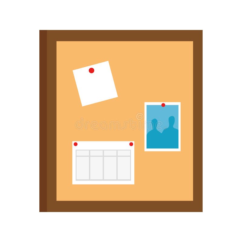 Office notes board isolated icon vector illustration