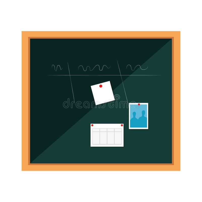 Office notes board isolated icon vector illustration