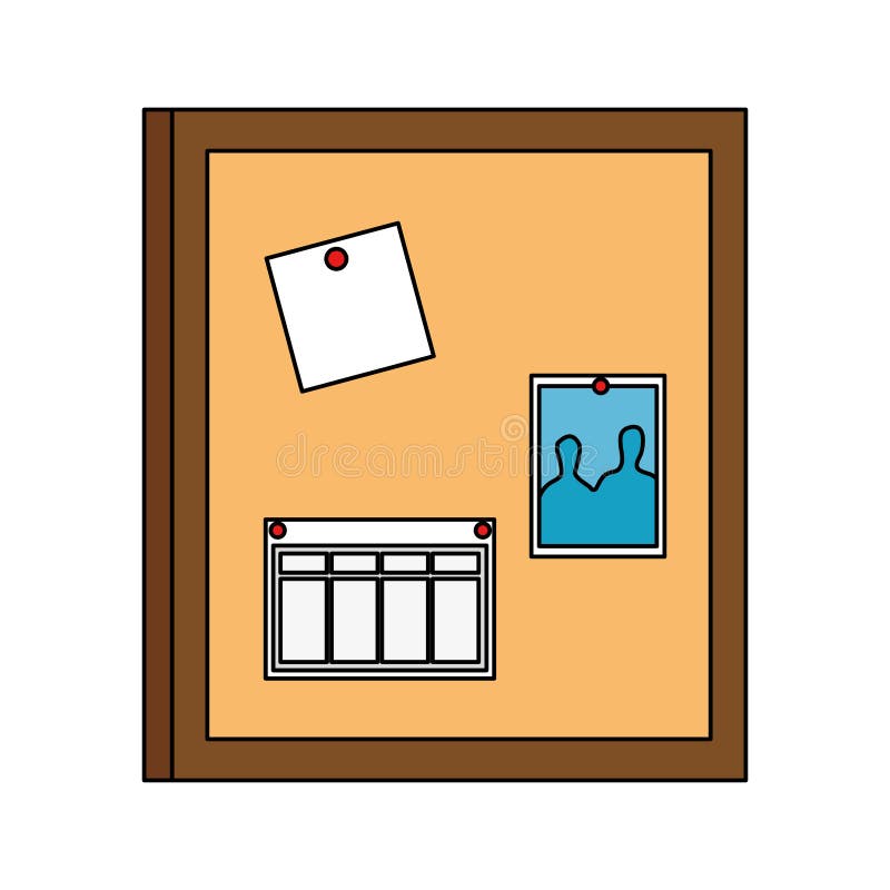 Office notes board isolated icon vector illustration