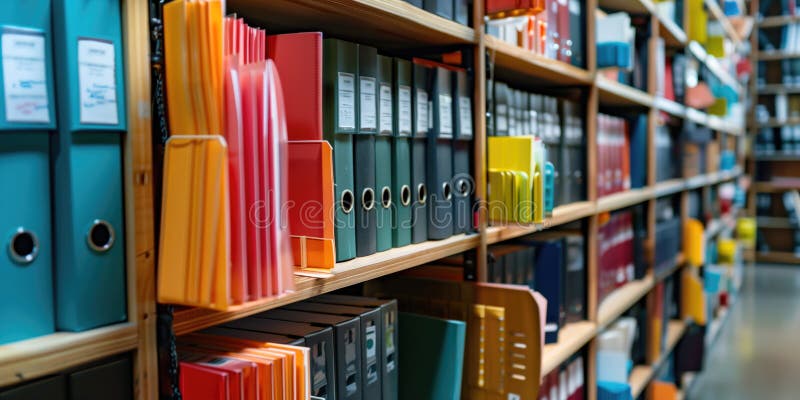 Office Organization, File Storage, Document Management Solution. Colorful Folders and Files AI generated