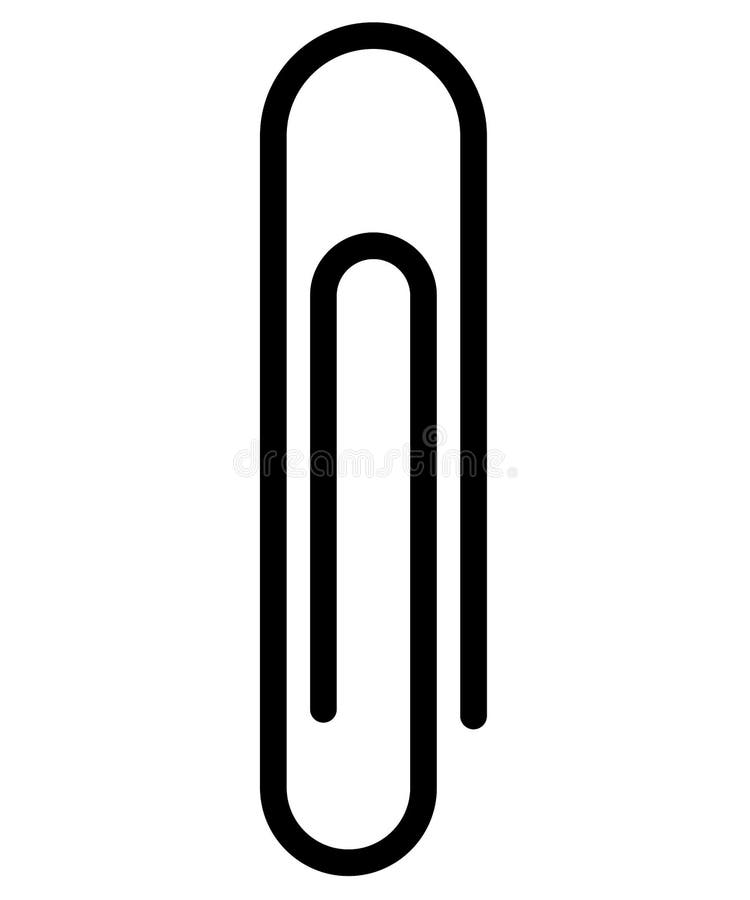 Office Paper Clip Also Known As Paperclip in Black Stock Illustration -  Illustration of blacknoffice, macro: 163119151