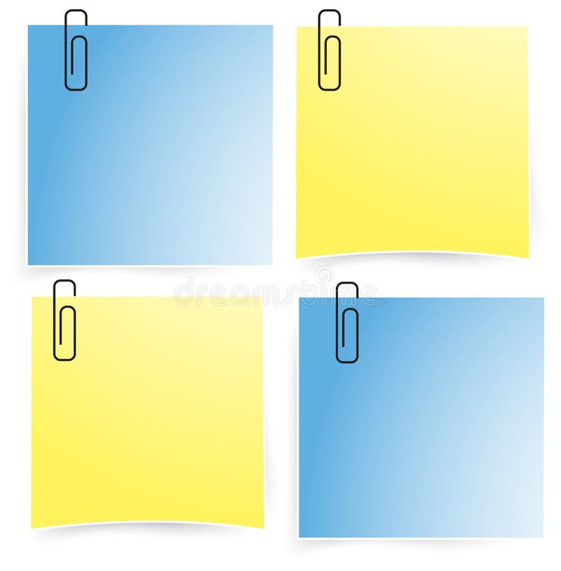 Office paper notepad on the wall icon set (vector) stock illustration
