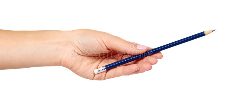 Office pencil with eraser on the end. Tool for writing and drawing