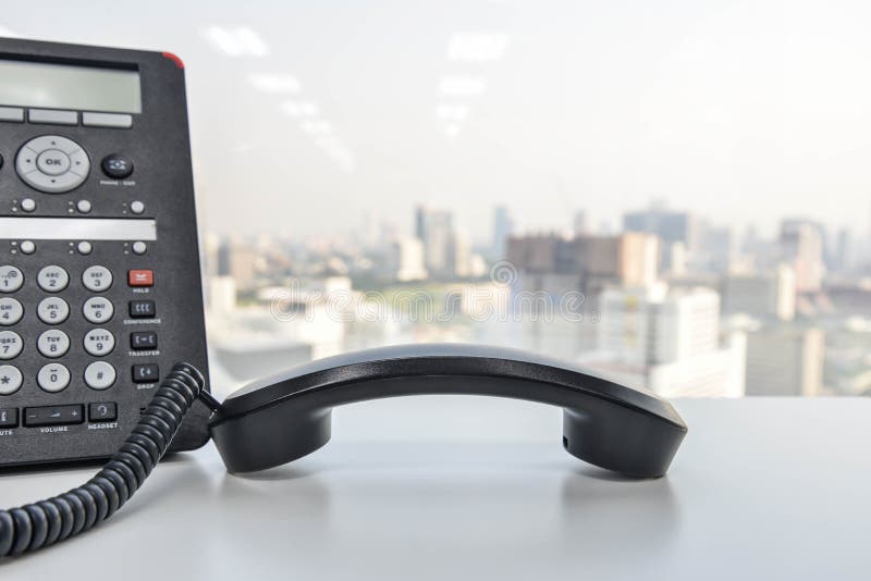 Office Phone - IP Phone technology for business stock photo