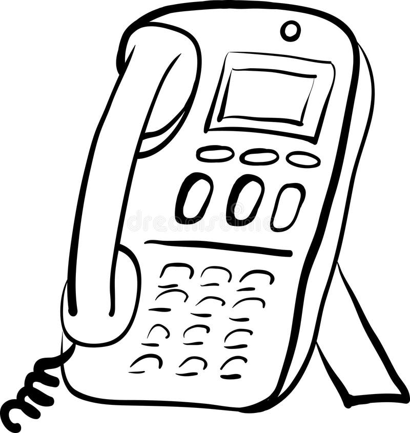 Office Phone Sketch Illustration Stock Vector Illustration of