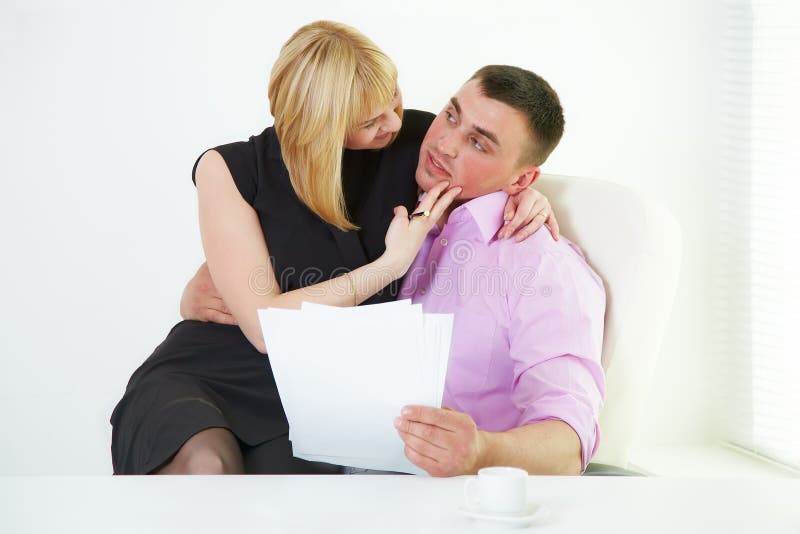 Office Romance Flirt With Boss And Secretary Stock Image Image Of 