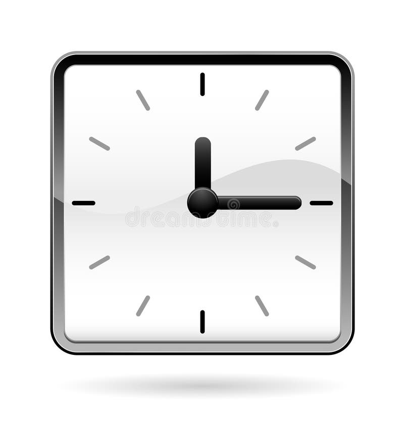 Office square clock vector illustration