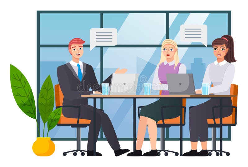 Office Workers. Coworkers. Colleagues Discuss Project Teamwork. Office