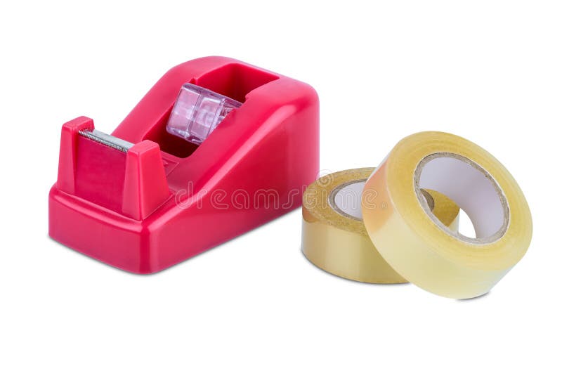 Office Stationary Scotch Tape Dispenser Isolate on White Stock Image