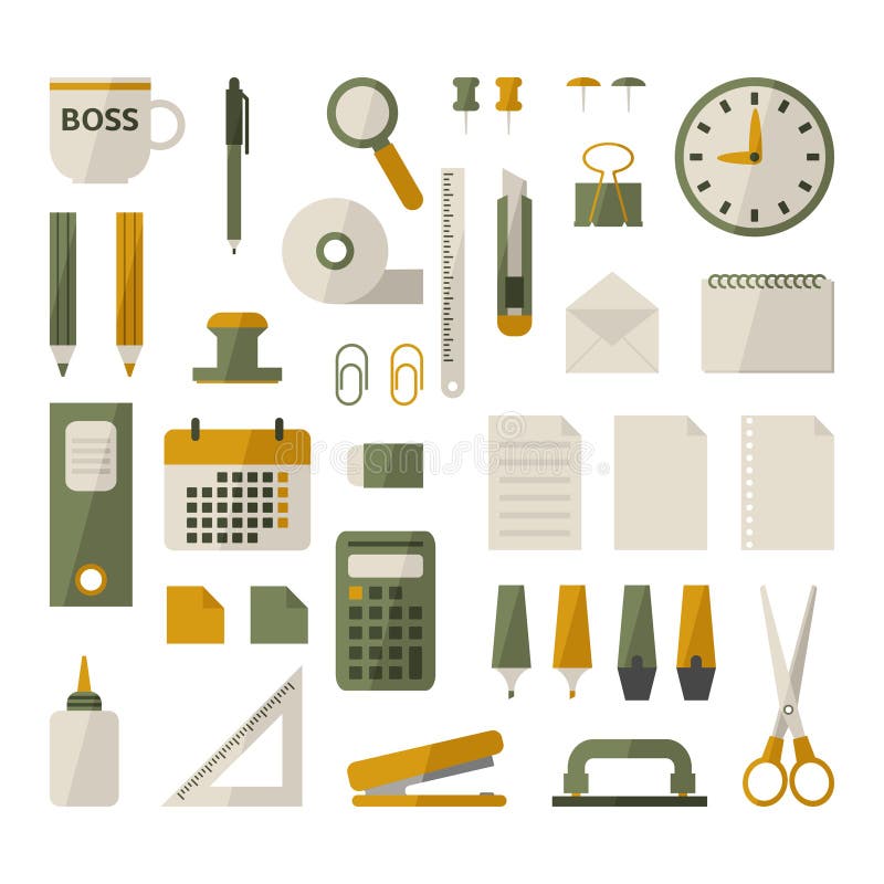 Office stationery set stock vector. Illustration of book 34669148