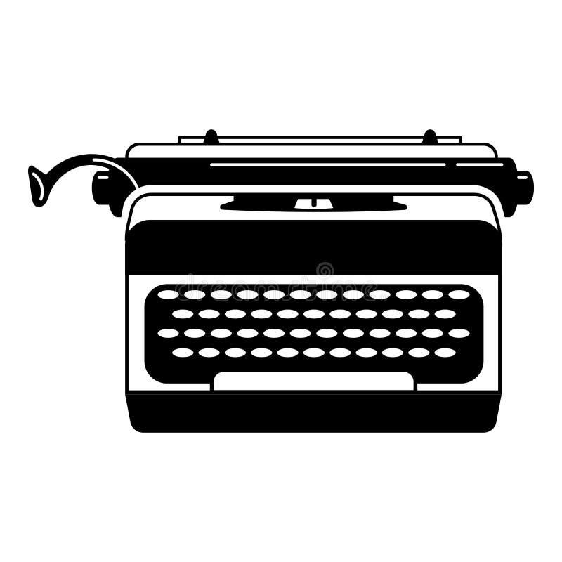 Office typewriter icon, simple style vector illustration