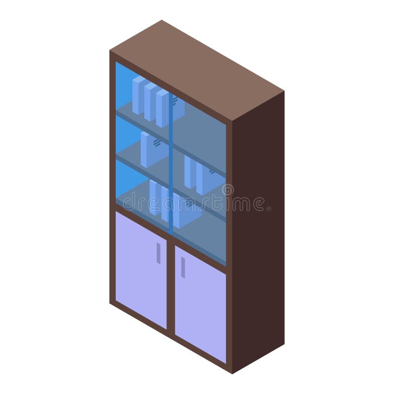 Office Wardrobe Icon Isometric Vector. Open Cupboard Stock Vector -  Illustration of fireplace, cabinet: 229589551