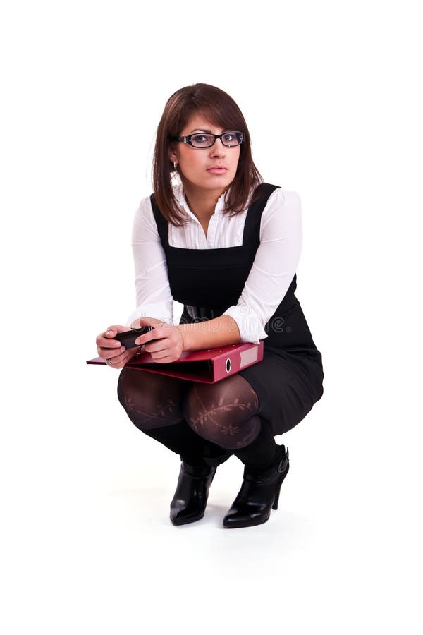 Office woman in studio