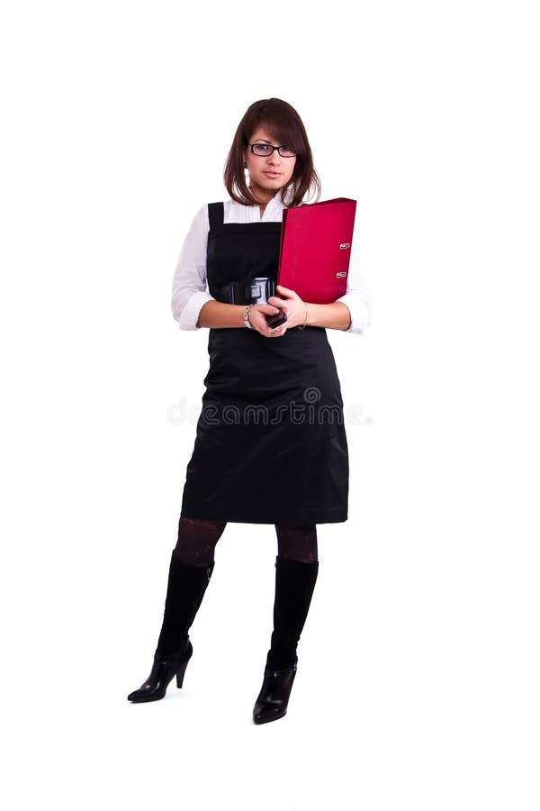 Office woman in studio