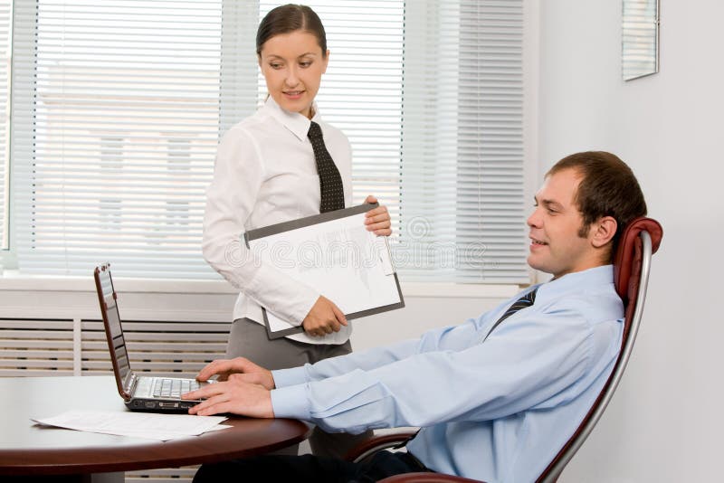 Office work stock image. Image of indoors, document, female 10727093