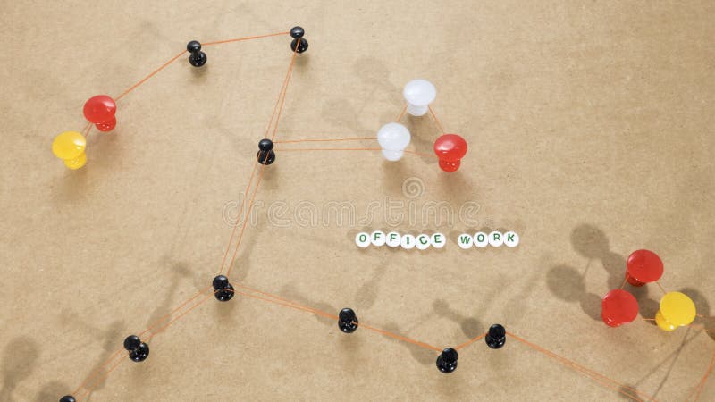 Office work abstract photo. Wired points on wooden surface stock images Office work abstract photo. Wired points on wooden surface stock images