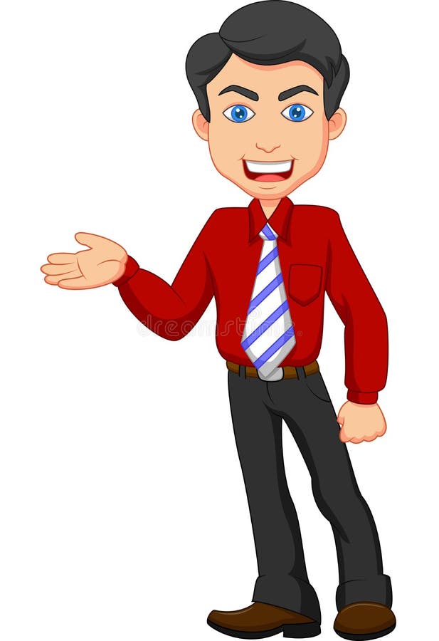 Office worker cartoon presenting royalty free illustration