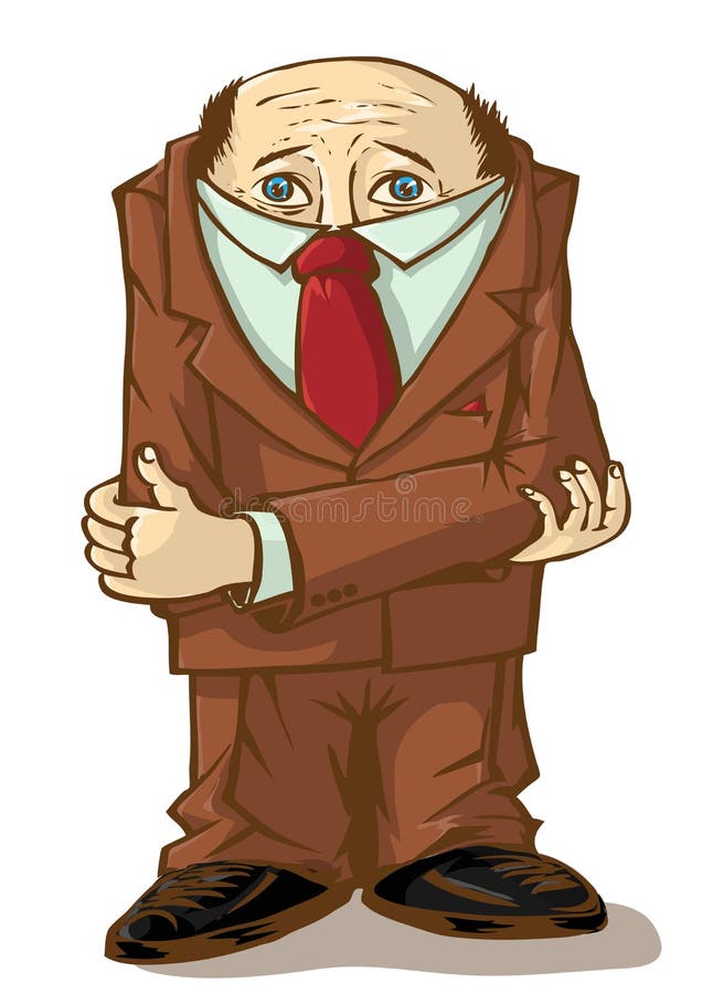 Office worker. Cowardly hid his head. vector illustration
