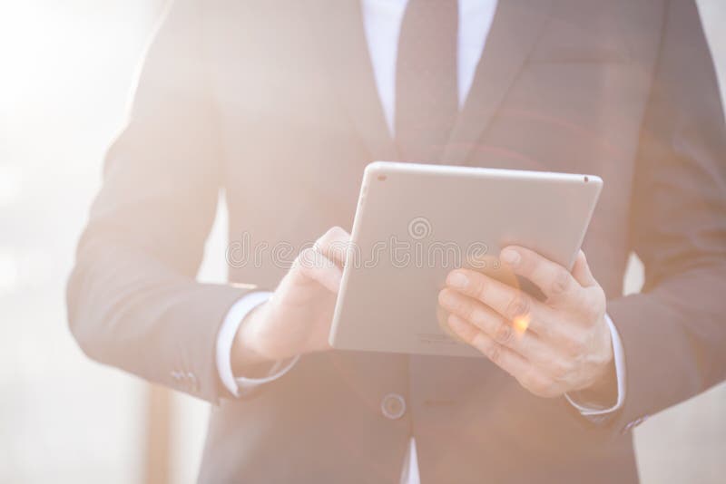 Office Worker Holding Tablet Stock Image Image of entrepreneur