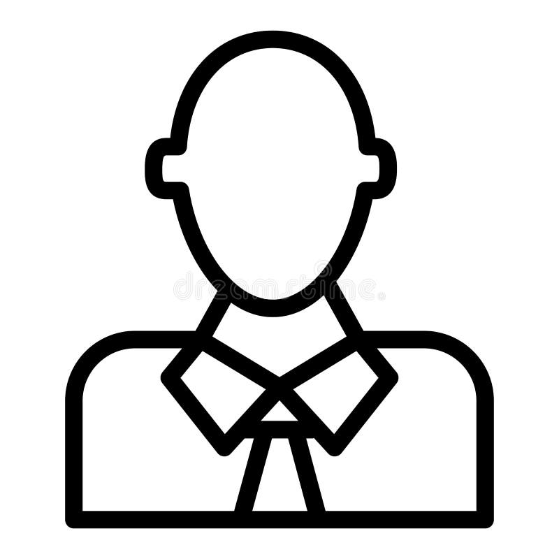 Office Worker Line Icon. Manager Vector Illustration